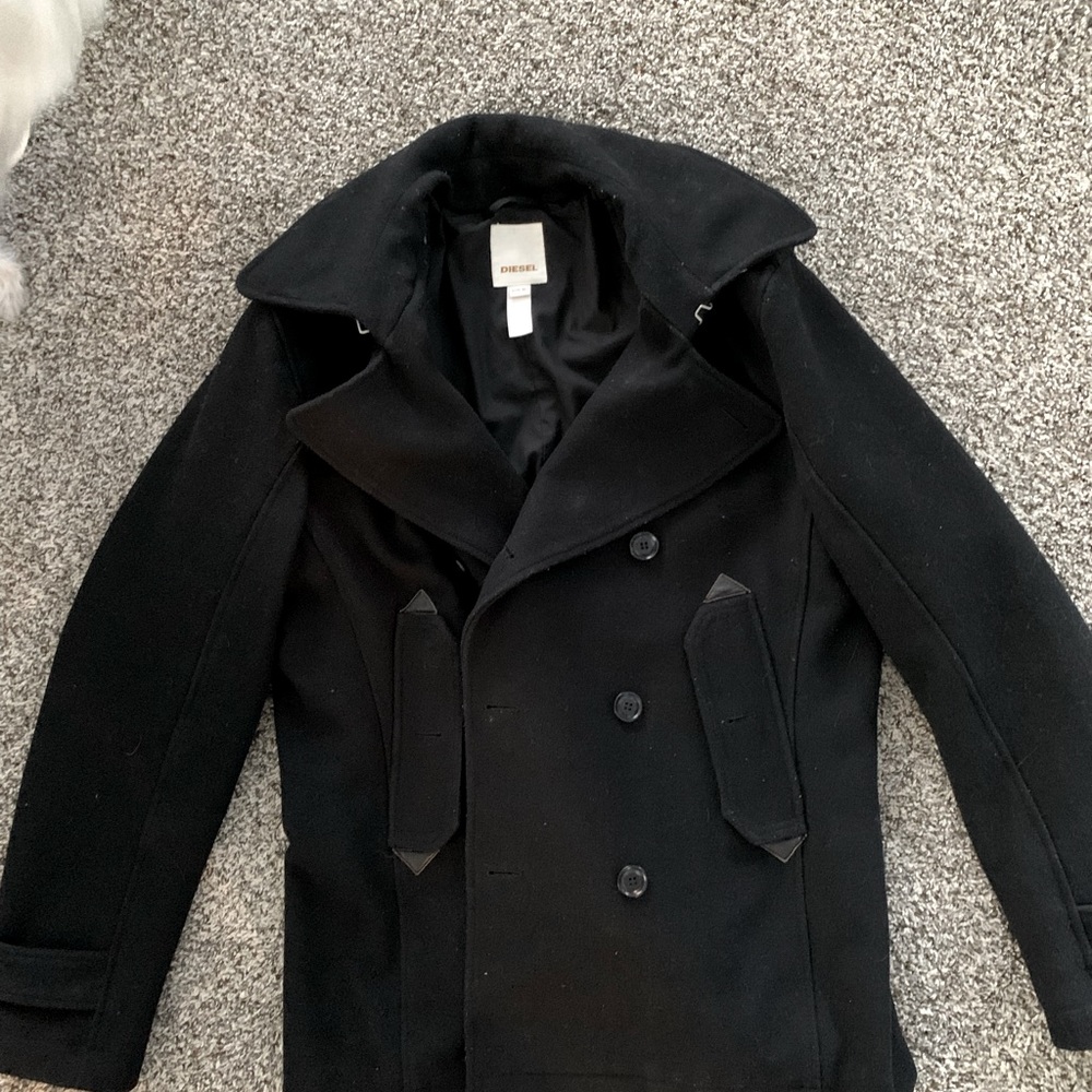 Men's Black Peacoat